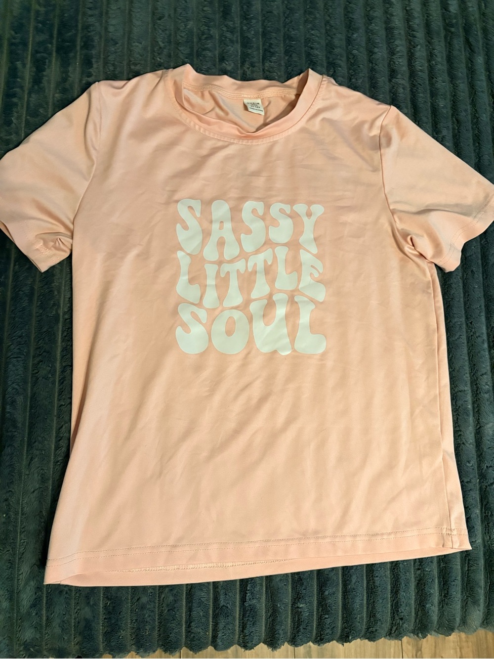 SHEIN Peach Pink 'Sassy Little Soul' Graphic Tee